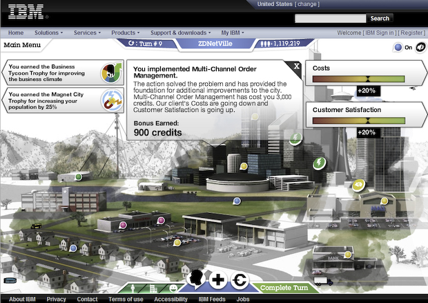 Screenshot from IBM Smarter Cities game